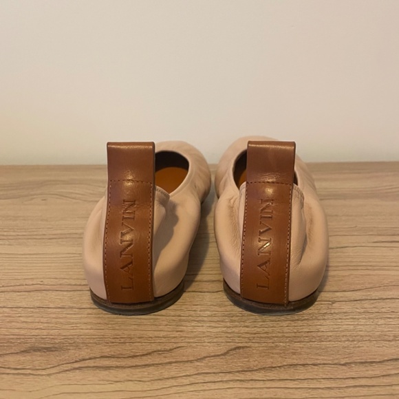 Lanvin leather ballerina flats 39 - dark beige - WORN ONCE 8 8.5 nude - Picture 9 of 12